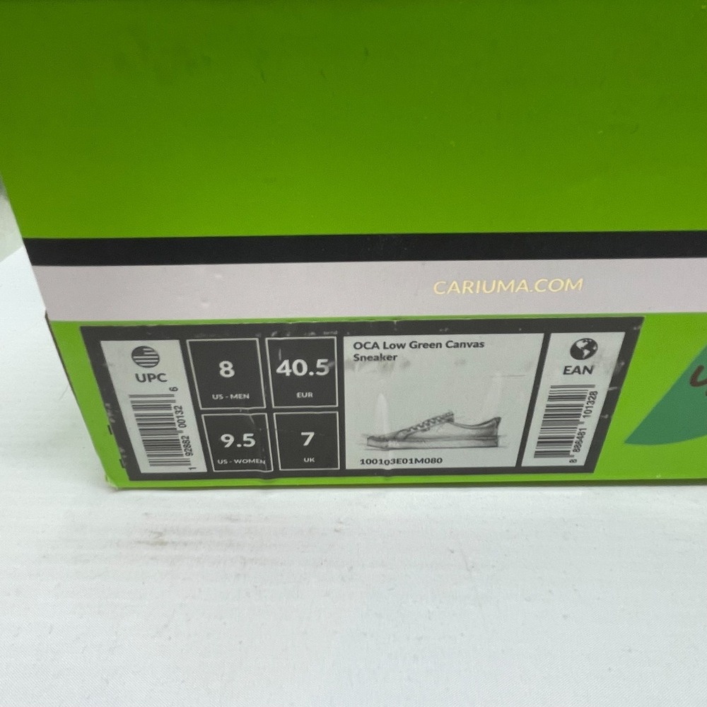 New Cariuma OCA Low Shoes Womens 9.5/ Mens 8 Green Canvas Casual Sneakers - Picture 5 of 5